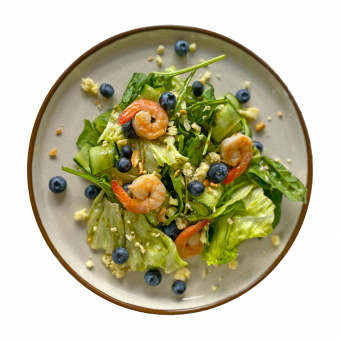 Салат з креветками та лохиною